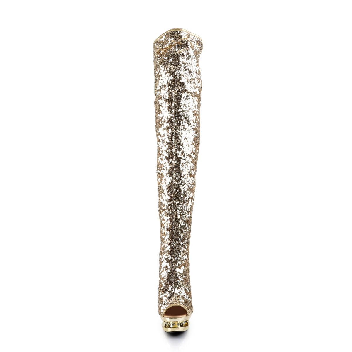 Pleaser Botas de mujer BLONDIE-R-3011 Jueces de oro / Chrome Oro