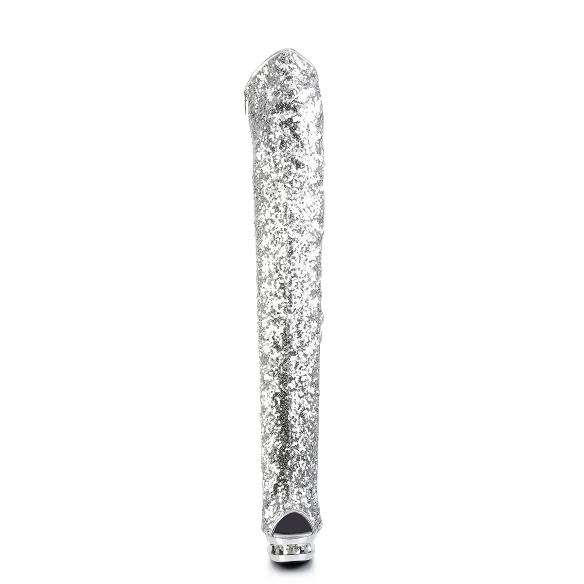 Pleaser Womens Boots BLONDIE-R-3011 Slv Sequins/Slv Chrome