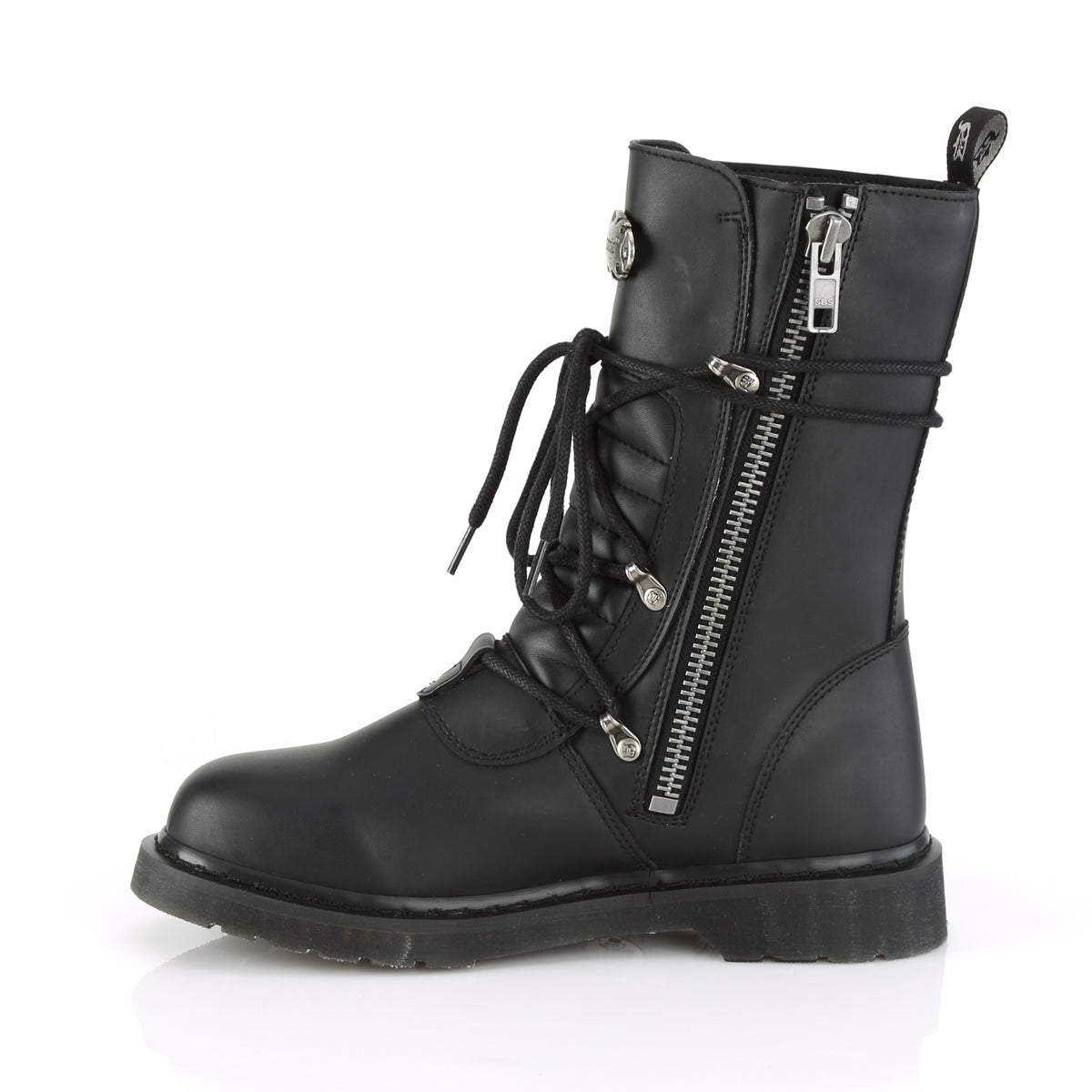 DemoniaCult Botas para hombre BOLT-265 BLK de cuero vegano