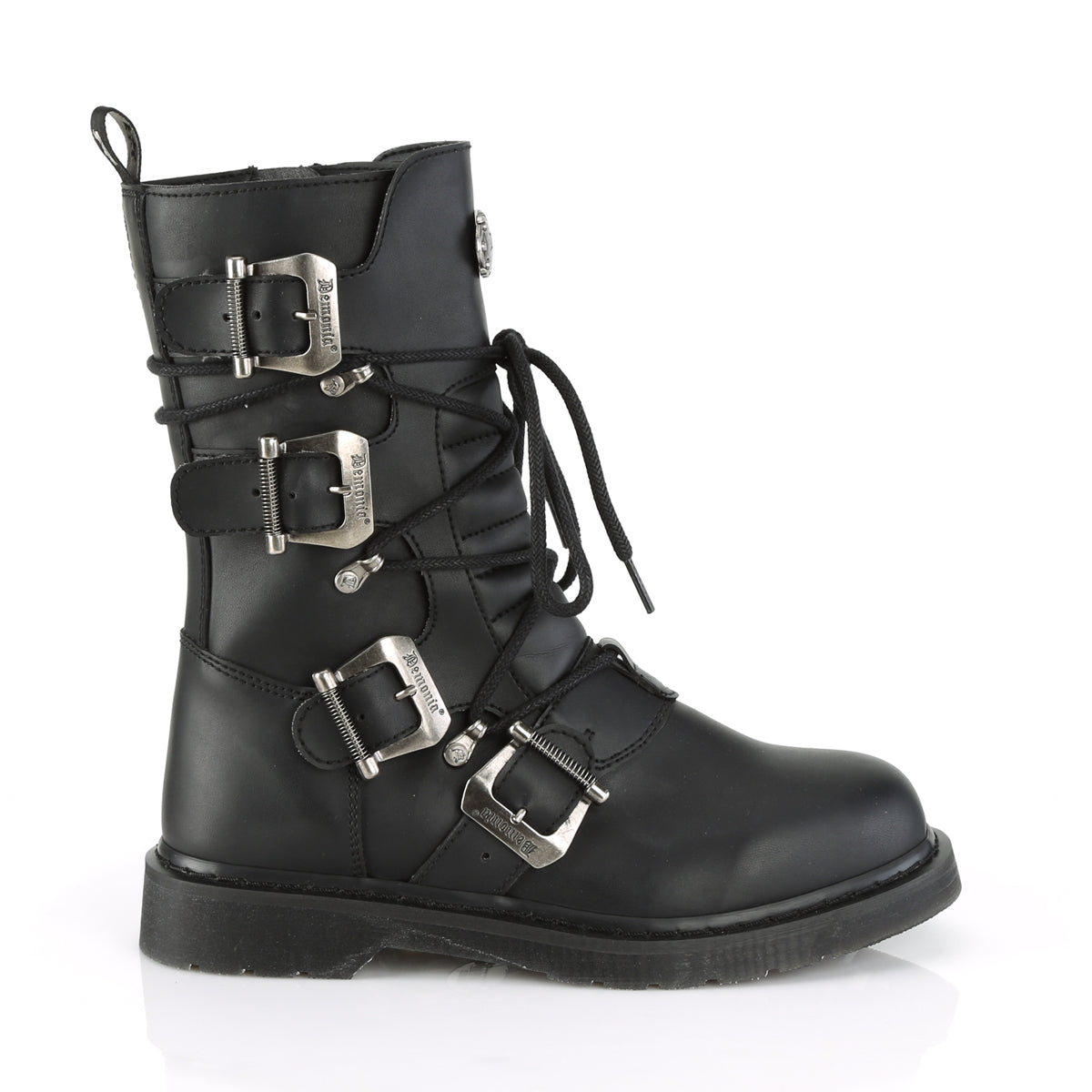 DemoniaCult Botas para hombre BOLT-265 BLK de cuero vegano