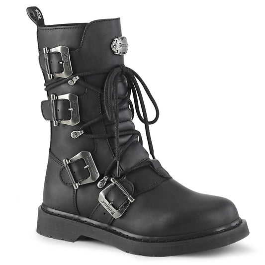 DemoniaCult Botas para hombre BOLT-265 BLK de cuero vegano