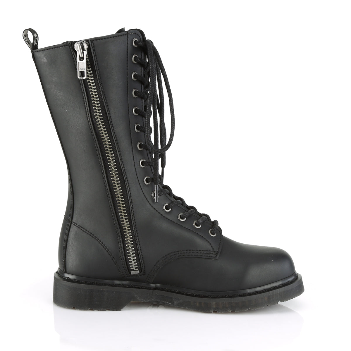 DemoniaCult Botas para hombre BOLT-300 Blk Leather Vegan