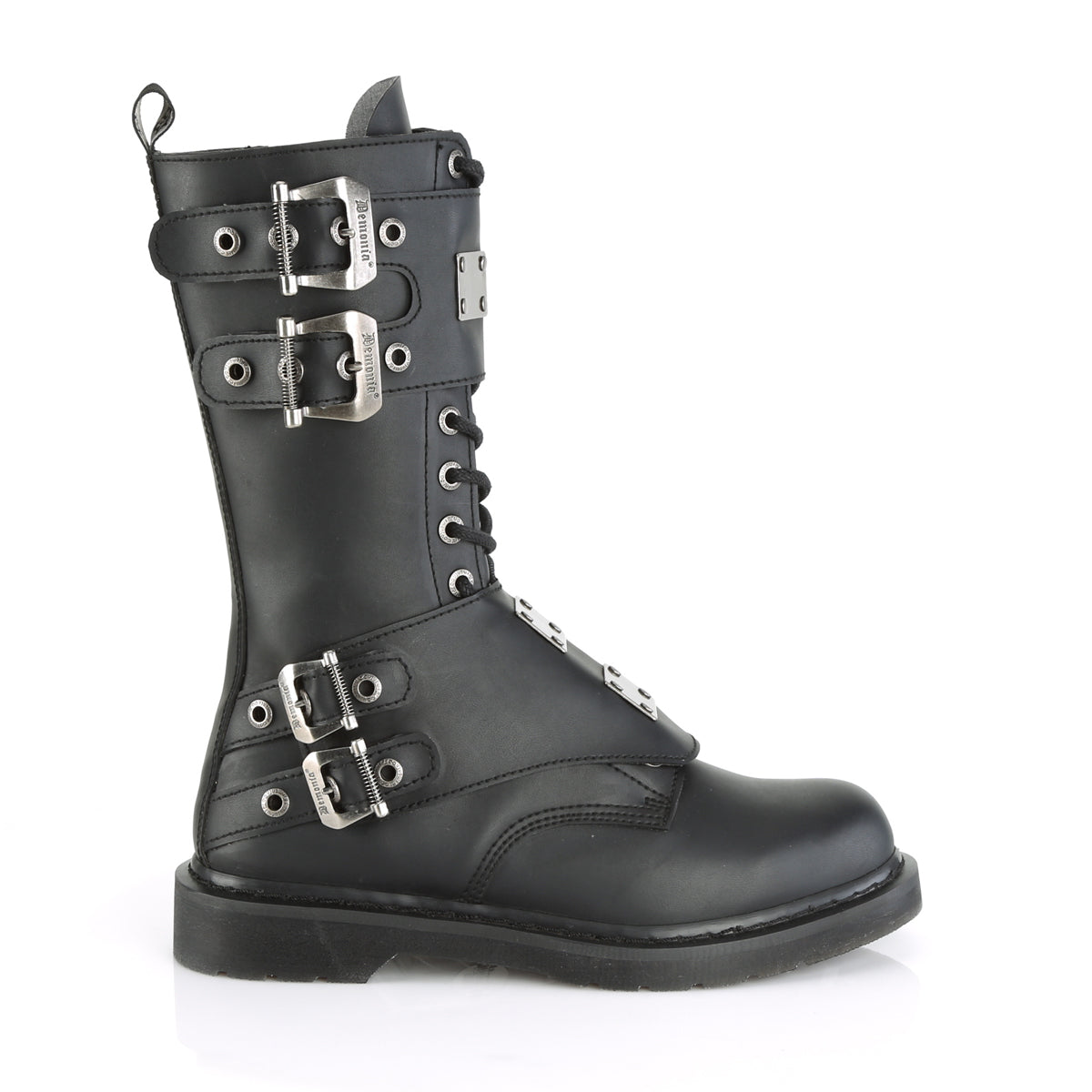 DemoniaCult Mens Boots BOLT-345 Blk Vegan Leather