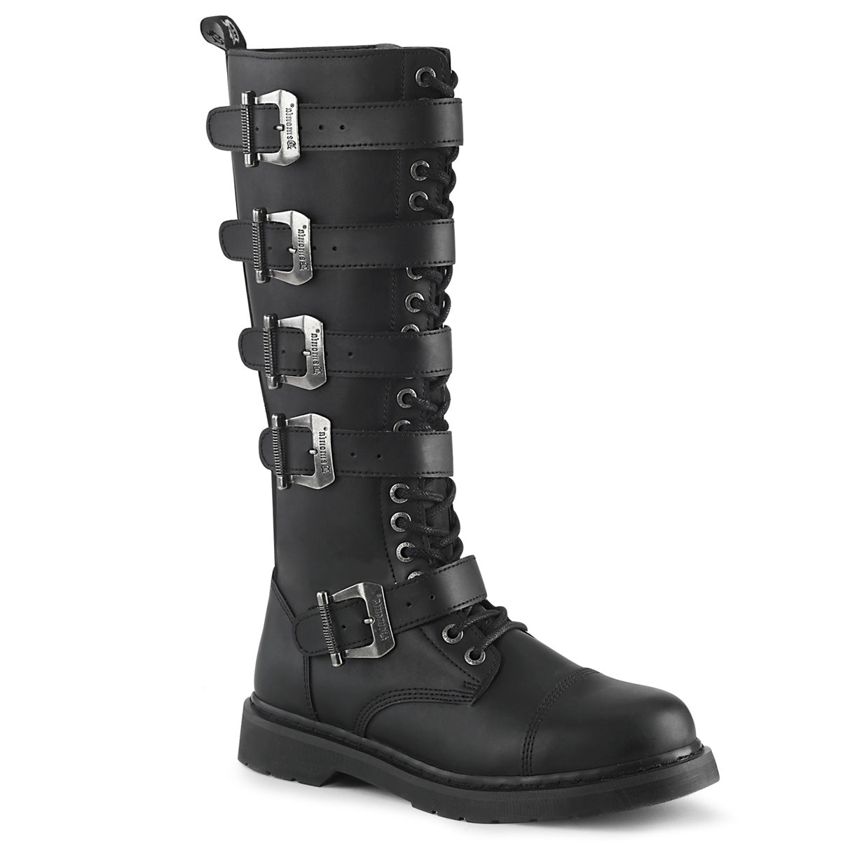 DemoniaCult Botas para hombre BOLT-425 BLK de cuero vegano