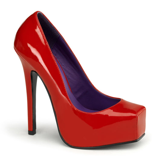Devious Womens Pumps BONDAGE-01 Red Pat