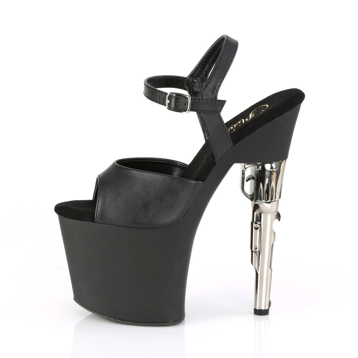 Pleaser Sandalias para mujer BONDGIRL-709 BLK Faux Cuero / Blk Mate