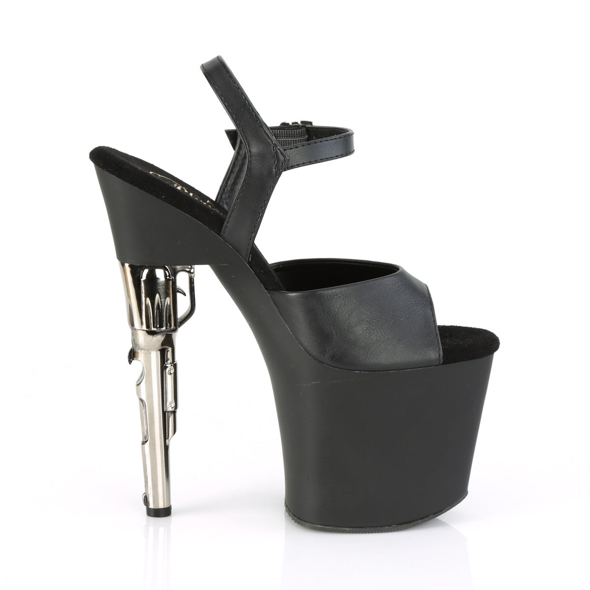 Pleaser Sandalias para mujer BONDGIRL-709 BLK Faux Cuero / Blk Mate
