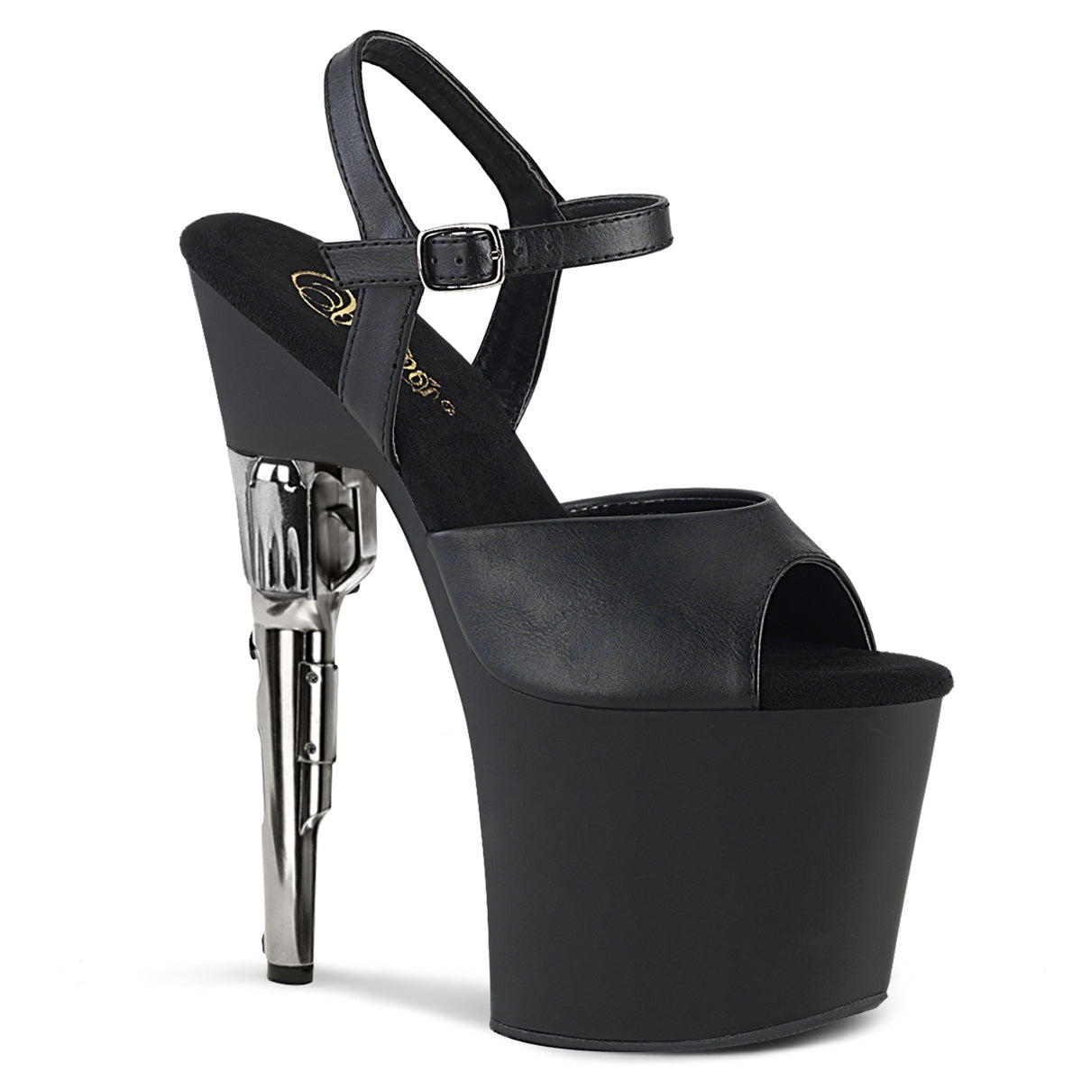 Pleaser Sandalias para mujer BONDGIRL-709 BLK Faux Cuero / Blk Mate