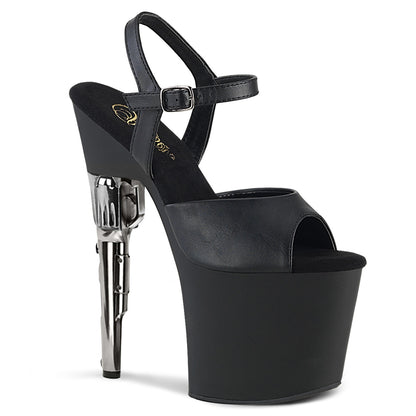 Pleaser Sandalias para mujer BONDGIRL-709 BLK Faux Cuero / Blk Mate