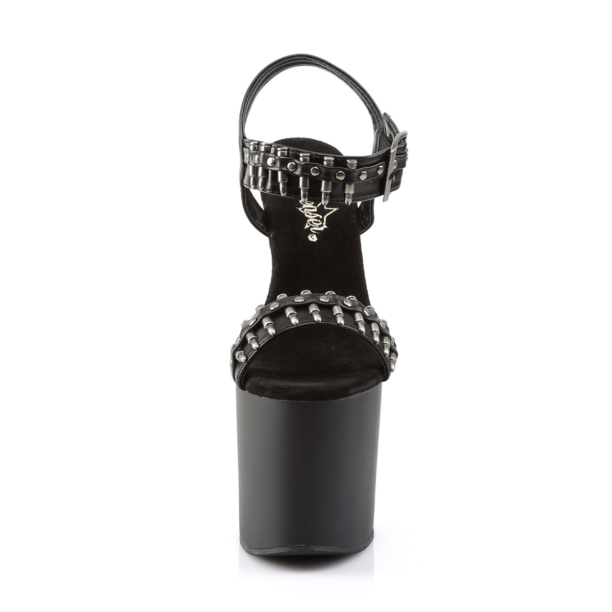 Pleaser Sandalias para mujer BONDGIRL-712 Blk Faux Cuero / Blk Mate