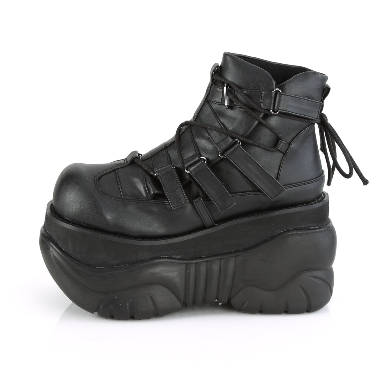 DemoniaCult Botas para hombre BOXER-13 BLK de cuero vegano