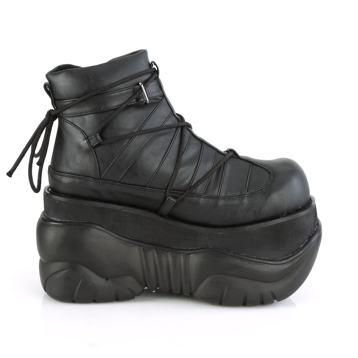 DemoniaCult Botas para hombre BOXER-13 BLK de cuero vegano