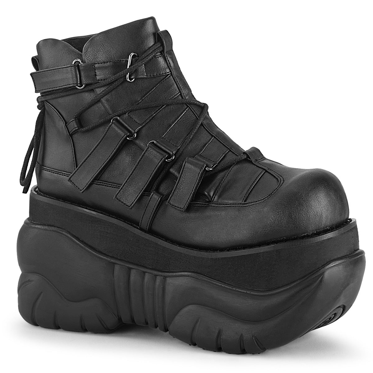 DemoniaCult Botas para hombre BOXER-13 BLK de cuero vegano
