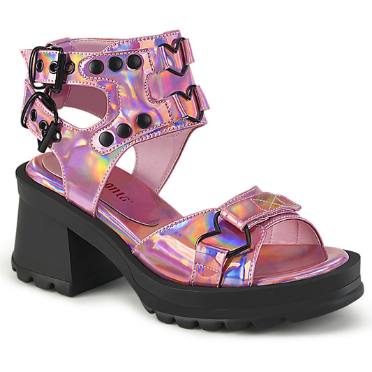DemoniaCult  Zapatillas BRATTY-07 rosa holo pat