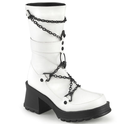 DemoniaCult  Botas BRATTY-120 WHT cuero vegano
