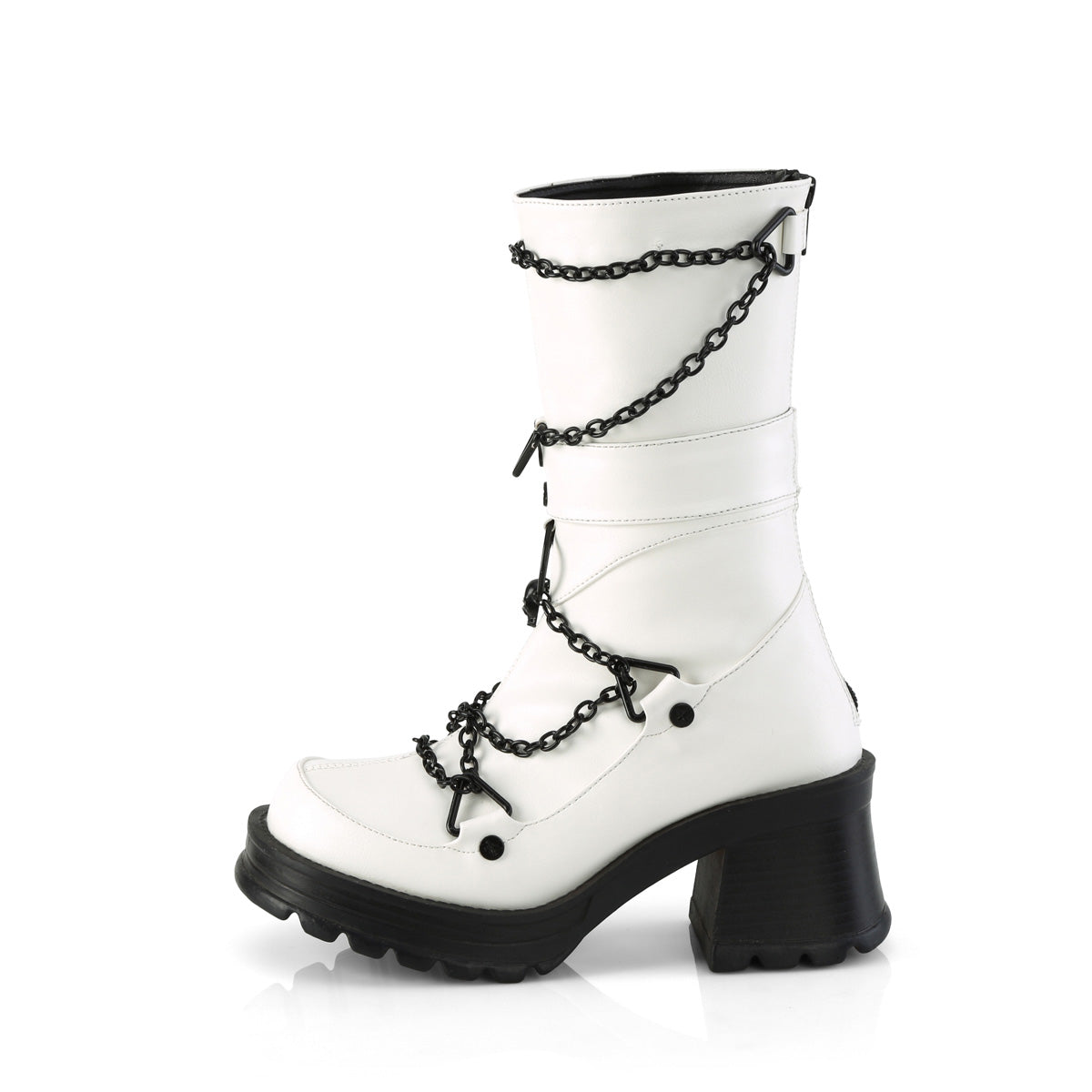 DemoniaCult  Botas BRATTY-120 WHT cuero vegano