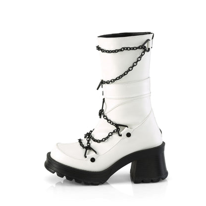 DemoniaCult  Botas BRATTY-120 WHT cuero vegano