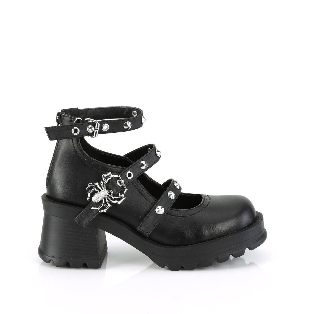 DemoniaCult  Zapatillas BRATTY-30 BLK de cuero vegano