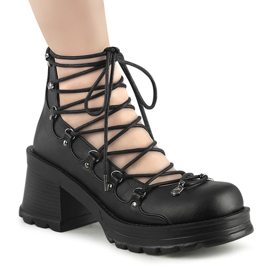 DemoniaCult  Zapatillas BRATTY-32 BLK de cuero vegano