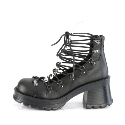 DemoniaCult  Zapatillas BRATTY-32 BLK de cuero vegano