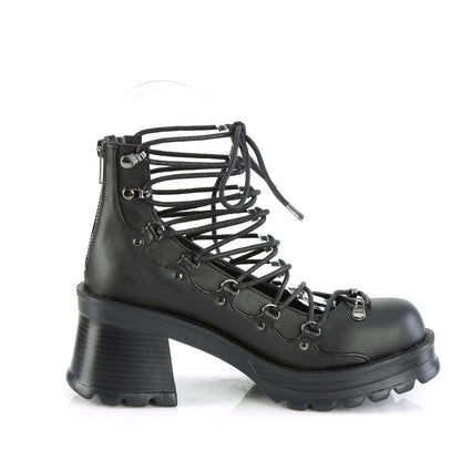 DemoniaCult  Zapatillas BRATTY-32 BLK de cuero vegano