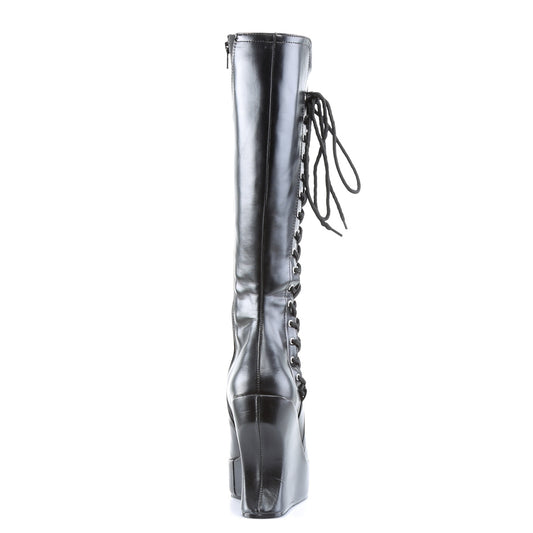 DemoniaCult De las mujeres  BRAVO-100 BLK de cuero vegano