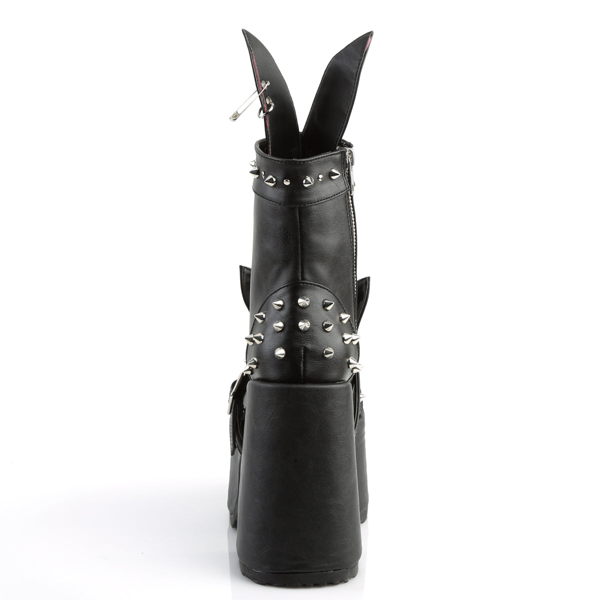 DemoniaCult Botas de tobillo para mujeres CAMEL-202 BLK LOOO VEGANO