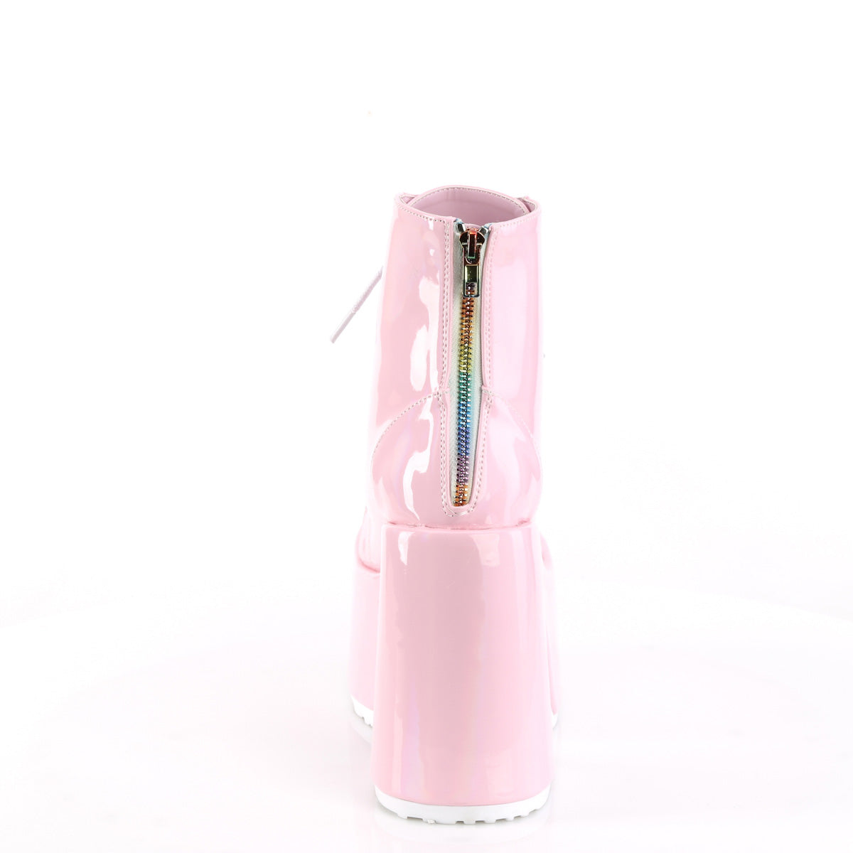 DemoniaCult Botas de tobillo para mujeres CAMEL-203 b.pink holograma