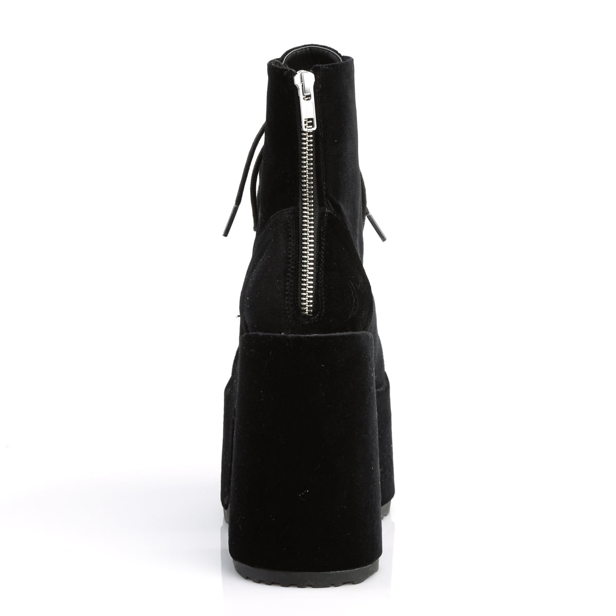 DemoniaCult Botas de tobillo para mujeres CAMEL-203 BLK VELVET