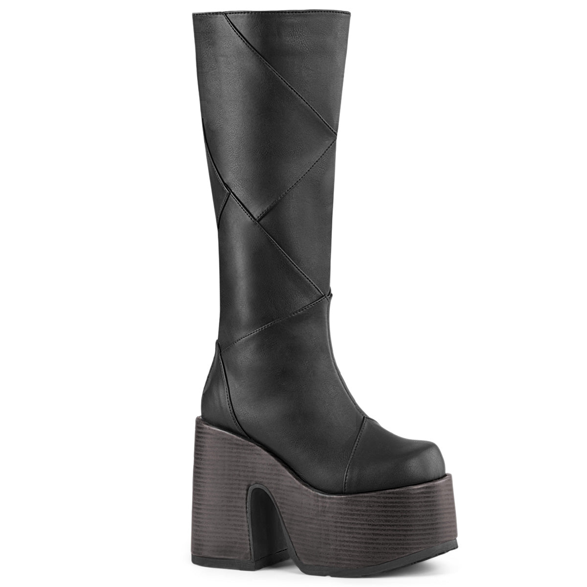 DemoniaCult  Botas CAMEL-280 BLK de cuero vegano