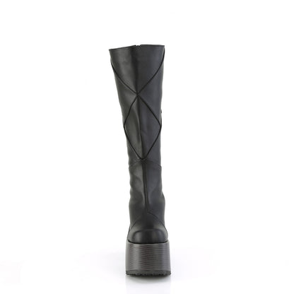 DemoniaCult  Botas CAMEL-280 BLK de cuero vegano