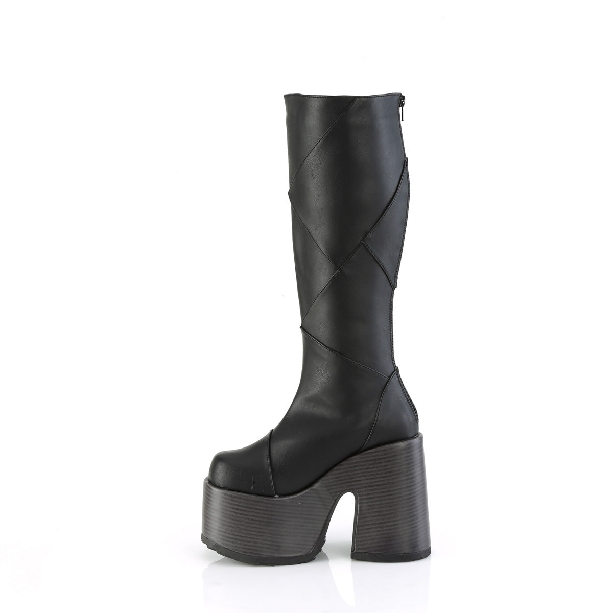 DemoniaCult  Botas CAMEL-280 BLK de cuero vegano