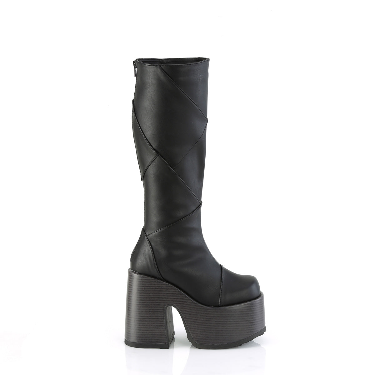 DemoniaCult  Botas CAMEL-280 BLK de cuero vegano