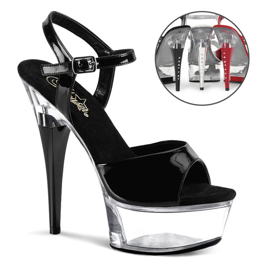 Pleaser Sandalias para mujer CAPTIVA-609 BLK PAT / CLR