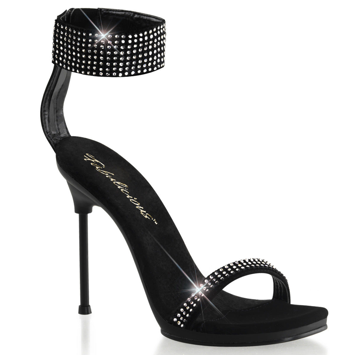 Fabulicious Sandalias para mujer CHIC-40 BLK Nubuck PU / BLK