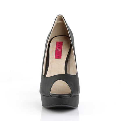 Pleaser Pink Label Bombas para mujer CHLOE-01 Blk Faux Cuero