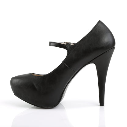 Pleaser Pink Label Bombas para mujer CHLOE-02 Blk Faux Cuero