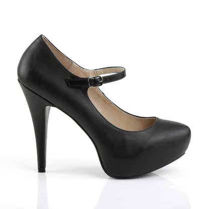 Pleaser Pink Label Bombas para mujer CHLOE-02 Blk Faux Cuero