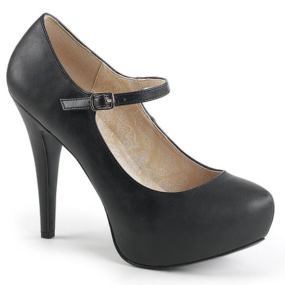 Pleaser Pink Label Bombas para mujer CHLOE-02 Blk Faux Cuero