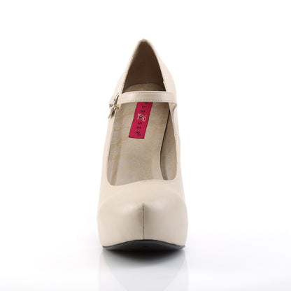 Pleaser Pink Label Womens Pumps CHLOE-02 Cream Faux Leather