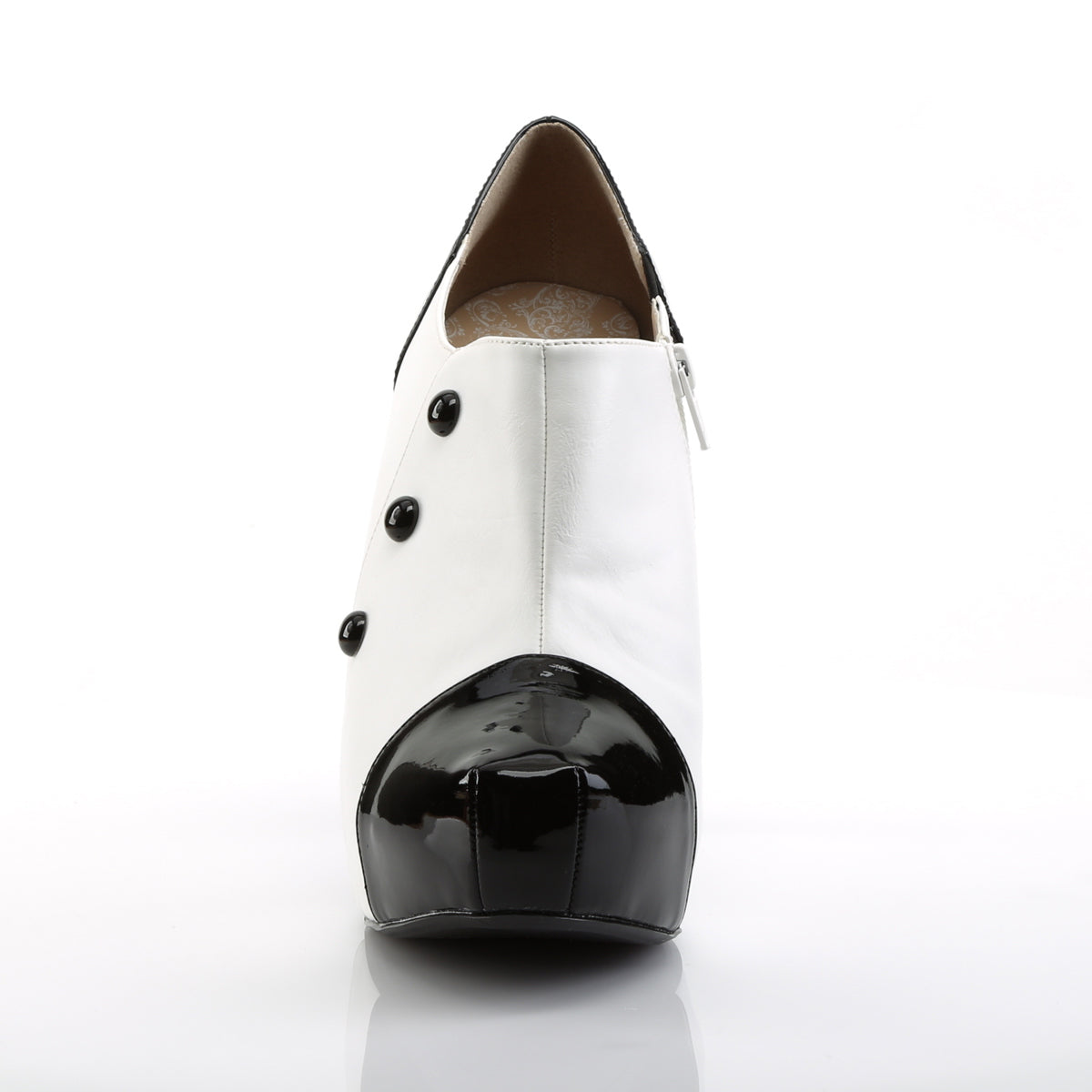 Pleaser Pink Label Bombas para mujer CHLOE-11 BLK-WHT PAT