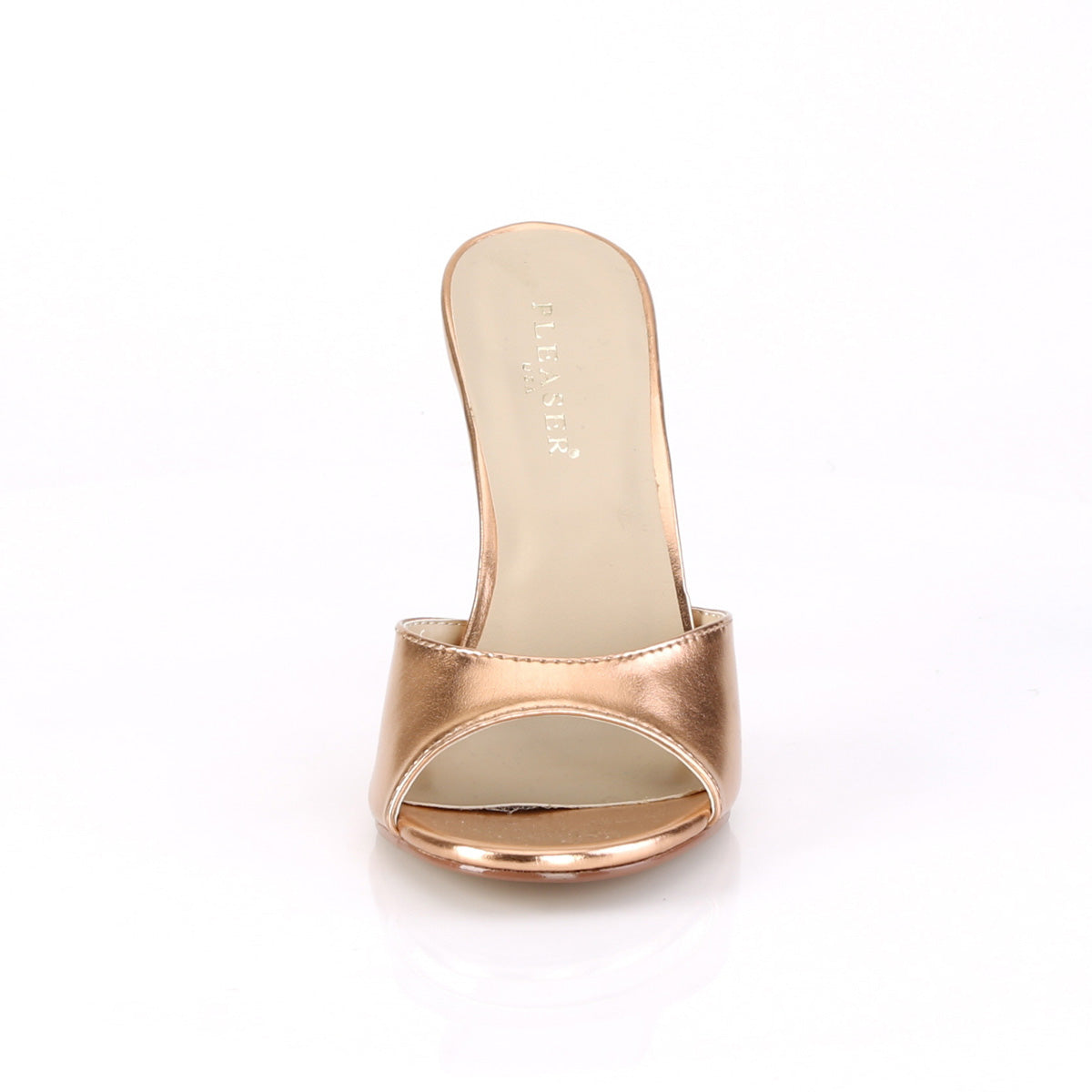 Pleaser Bombas para mujer CLASSIQUE-01 PU metálica de oro rosa