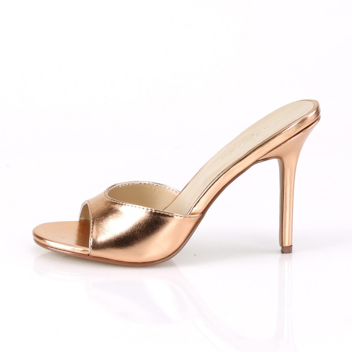 Pleaser Bombas para mujer CLASSIQUE-01 PU metálica de oro rosa