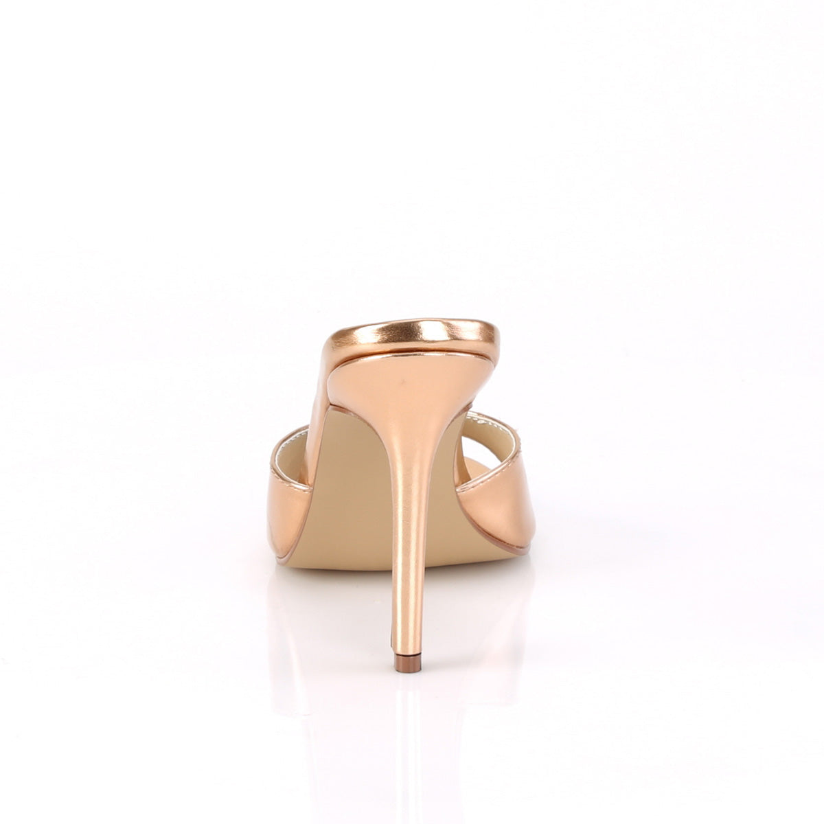 Pleaser Bombas para mujer CLASSIQUE-01 PU metálica de oro rosa