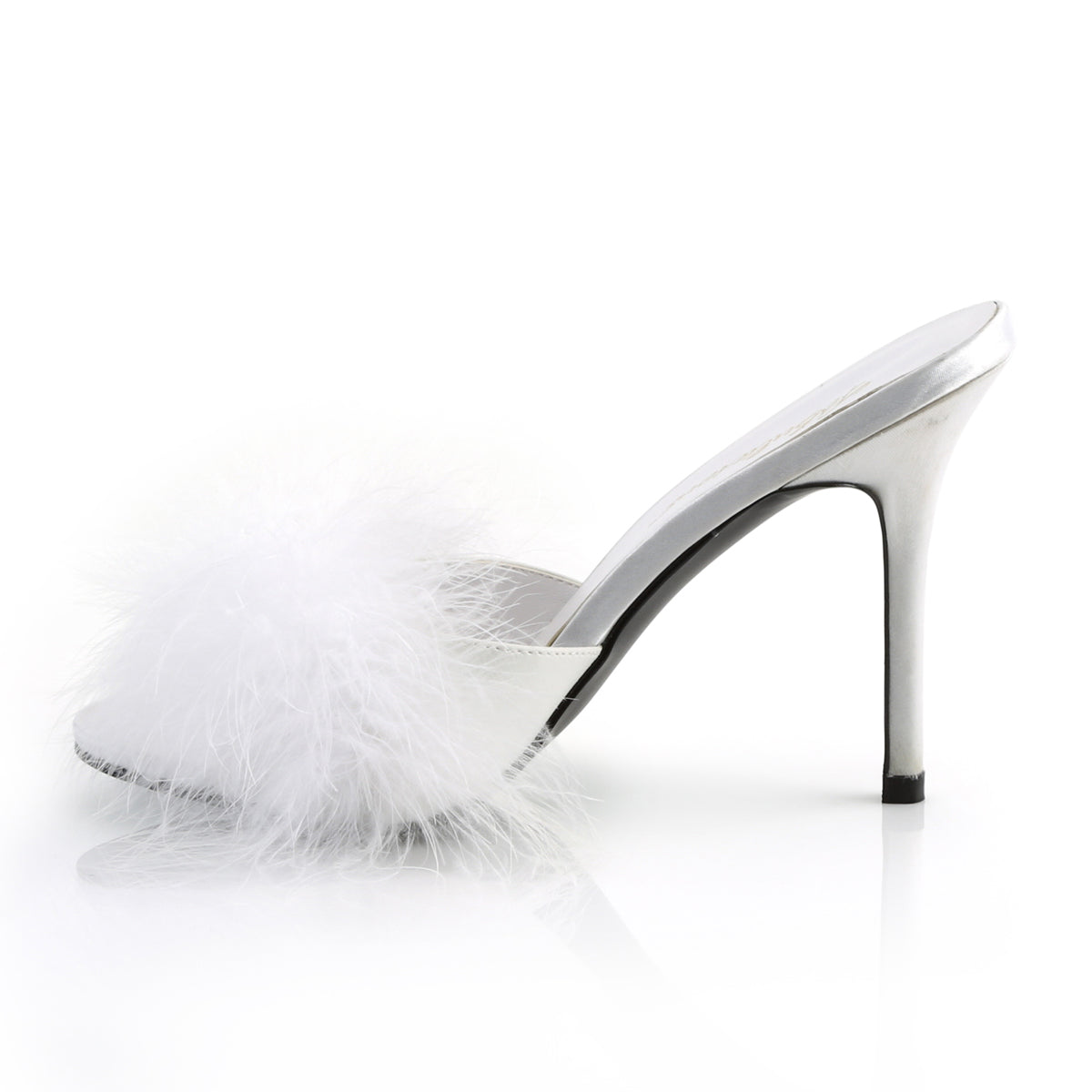 Fabulicious Womens Sandals CLASSIQUE-01F Wht Pu-Fur