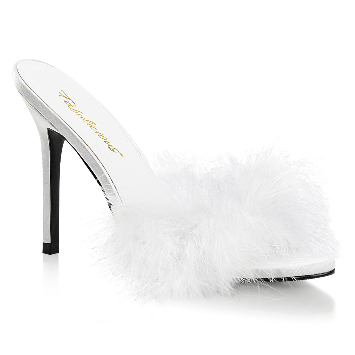 Fabulicious Womens Sandals CLASSIQUE-01F Wht Pu-Fur