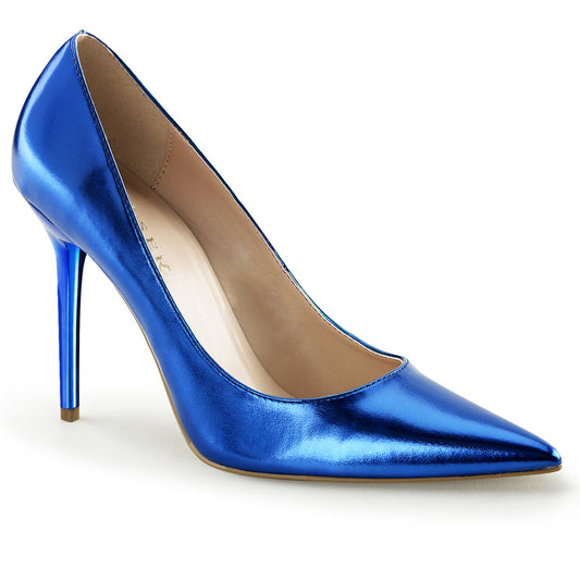 Pleaser Bombas para mujer CLASSIQUE-20 PU azul metálica