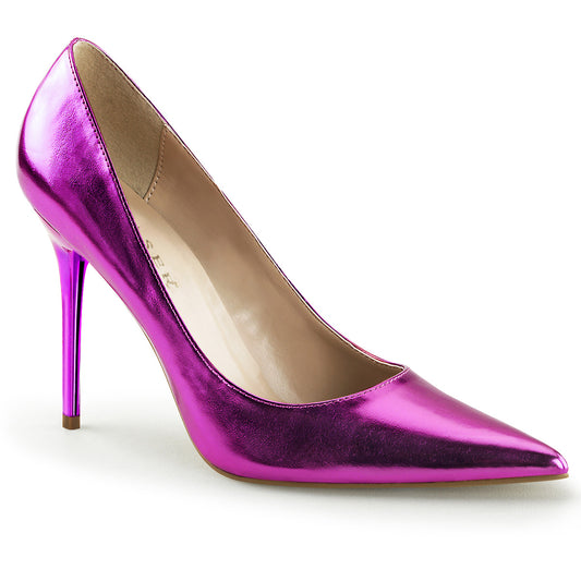 Pleaser Bombas para mujer CLASSIQUE-20 PU metálica de orquídea