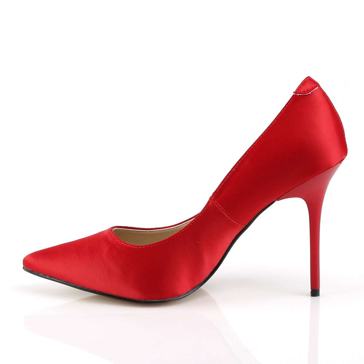 Pleaser Bombas para mujer CLASSIQUE-20 satinado rojo