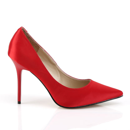 Pleaser Bombas para mujer CLASSIQUE-20 satinado rojo
